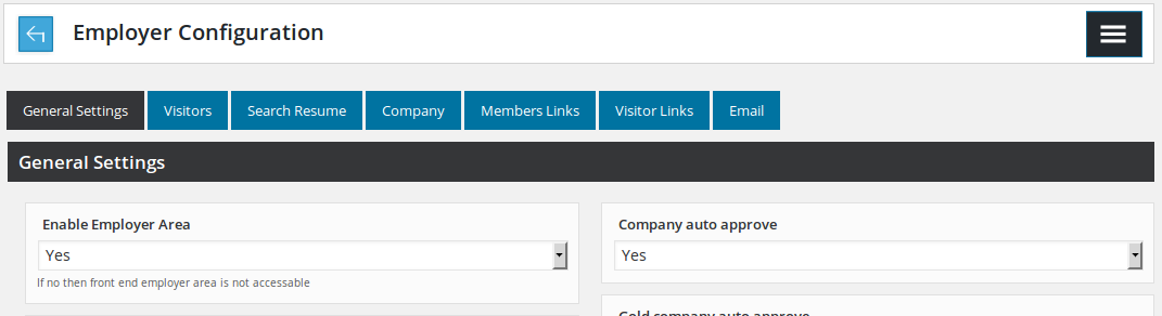 Employer Area