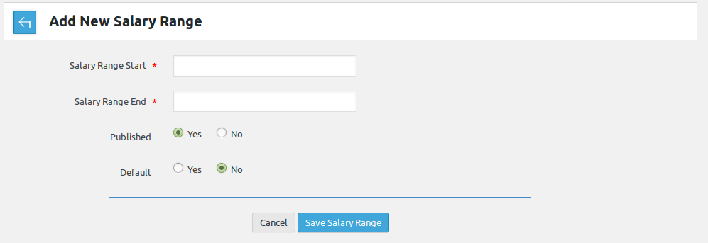 Add New salary range