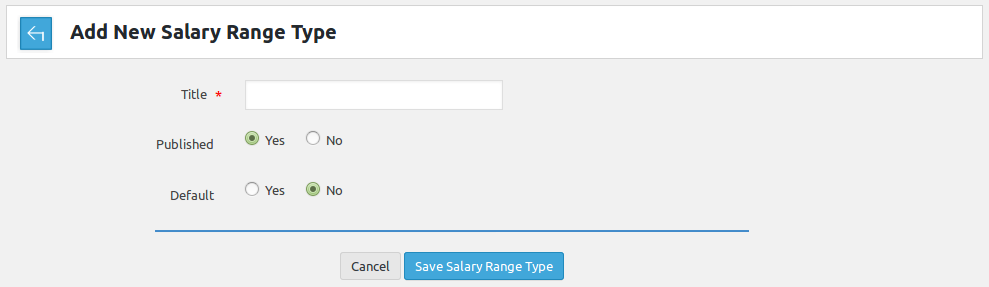 Add New salary range type